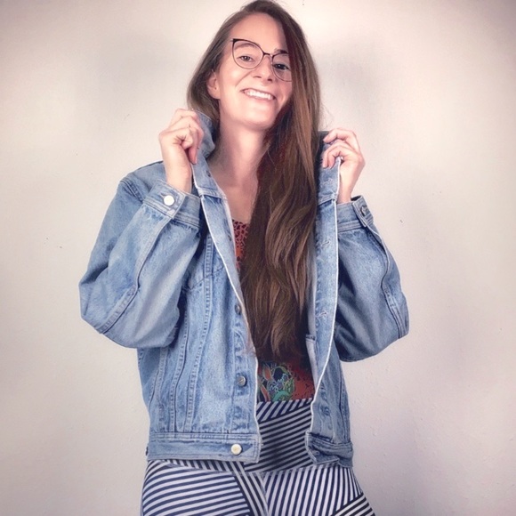 Retro 1980’s Forenza denim Jacket Sz M structured light wash rigid cotton RARE - Picture 15 of 15